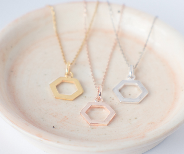 Hexagon Necklace // Collar Hexágono